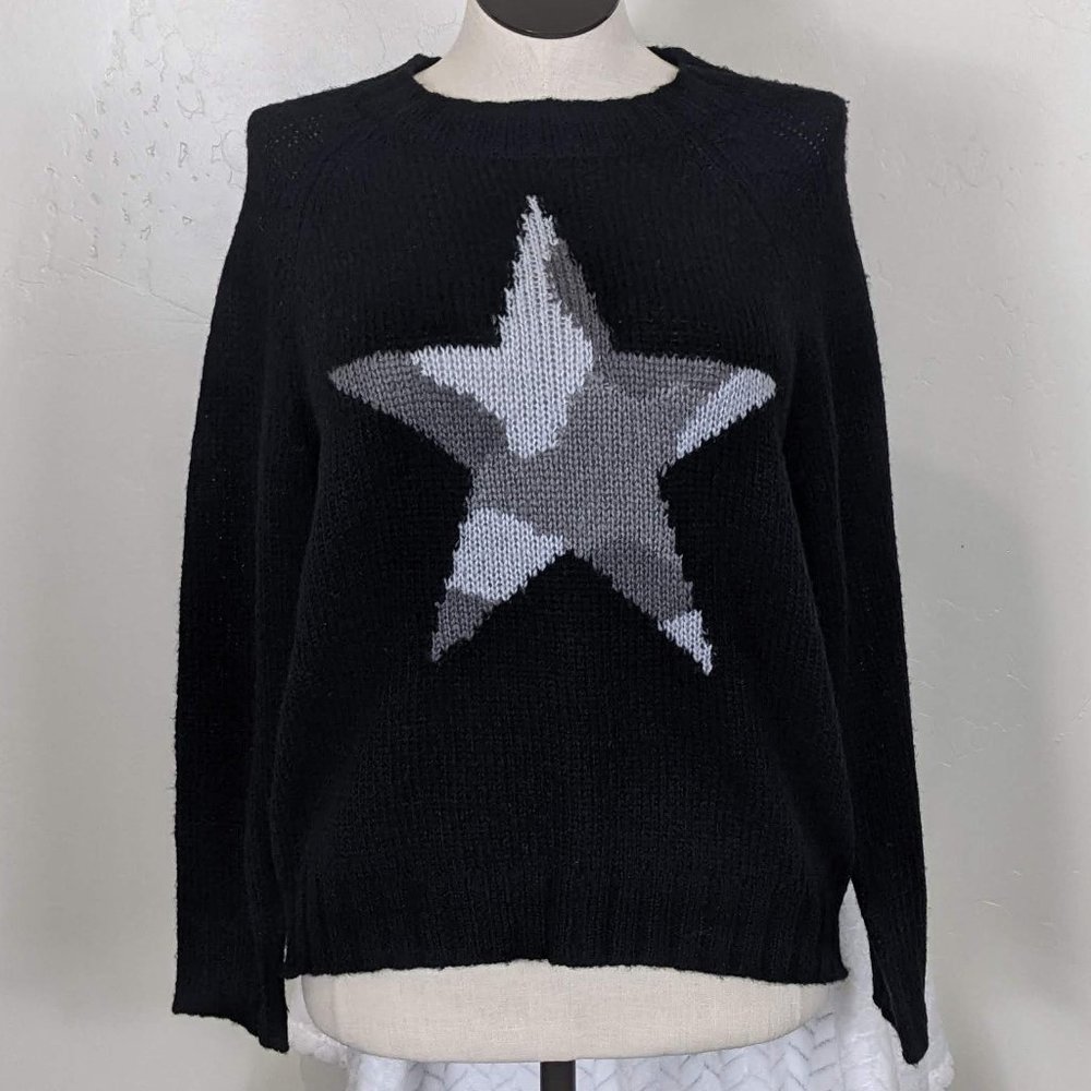 Joan Vass New York Size L NWT Star Wool-Blend Sweater